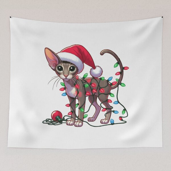 Item preview, Oriental Shorthair Cat Christmas designed and sold by doodIllustrate.