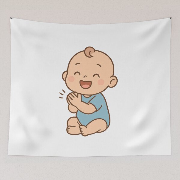 Item preview, Happy Clapping Baby – Cute Cartoon Design designed and sold by luckyyouth.