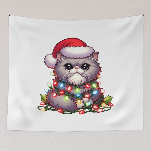 Item preview, Persian Cat Christmas designed and sold by doodIllustrate.