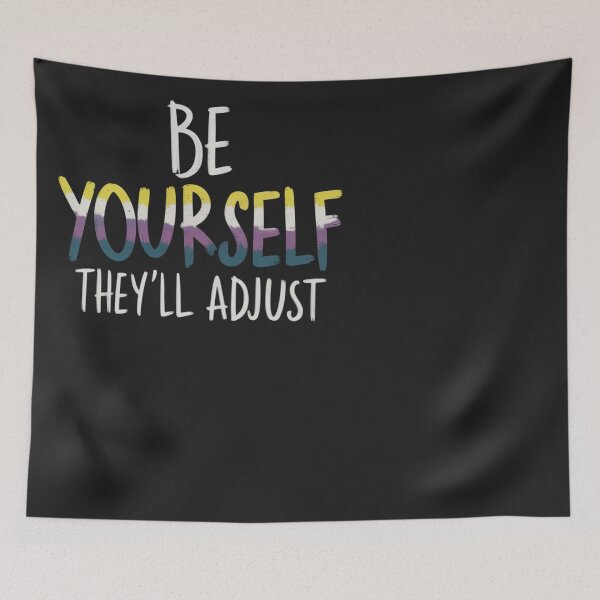 Item preview, Be Yourself They'll Adjust LGBTQ Non-Binary Flag Genderqueer designed and sold by Eskomeranola.