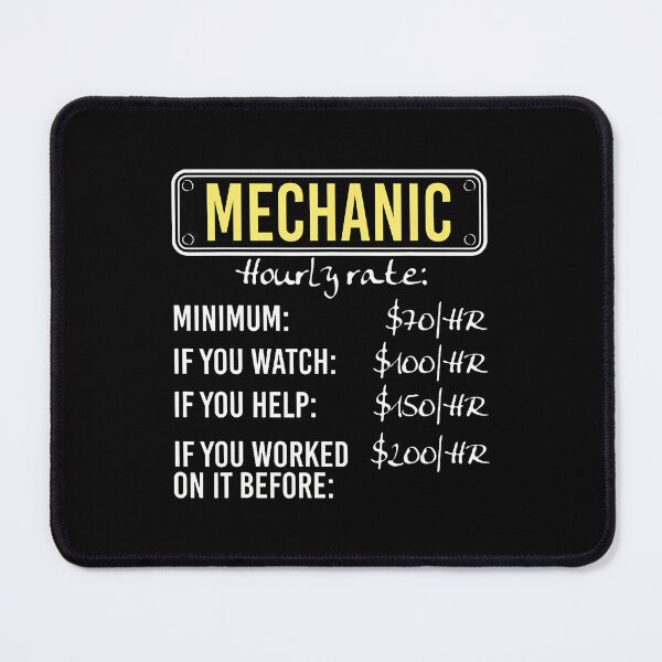 Item preview, Funny Mechanic Hourly Rate Labor Pricing Chart designed and sold by EstherDiane.