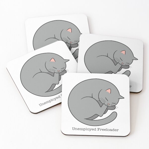 Item preview, Unemployed Freeloader – Sleeping Cat Illustration designed and sold by PIXEL POP DESIGNS - Beyond the Norm!.
