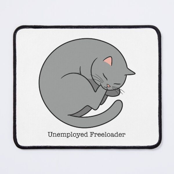 Item preview, Unemployed Freeloader – Sleeping Cat Illustration designed and sold by PIXEL POP DESIGNS - Beyond the Norm!.