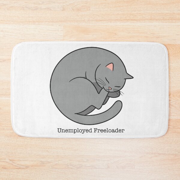 Item preview, Unemployed Freeloader – Sleeping Cat Illustration designed and sold by PIXEL POP DESIGNS - Beyond the Norm!.
