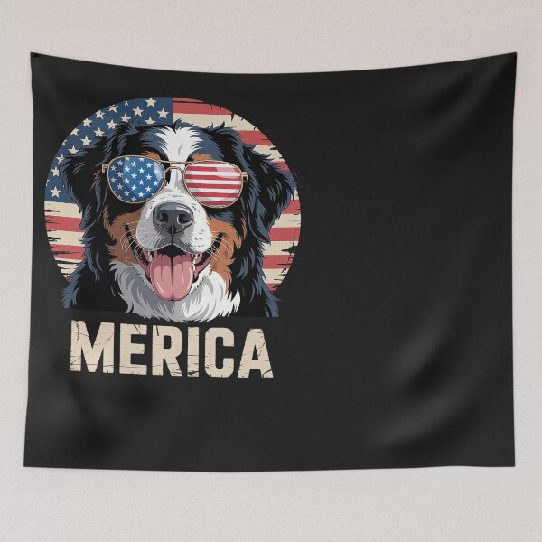 Item preview, Bernese Mountain Dog Merica Patriotic 4th of July USA Flag designed and sold by Eskomeranola.
