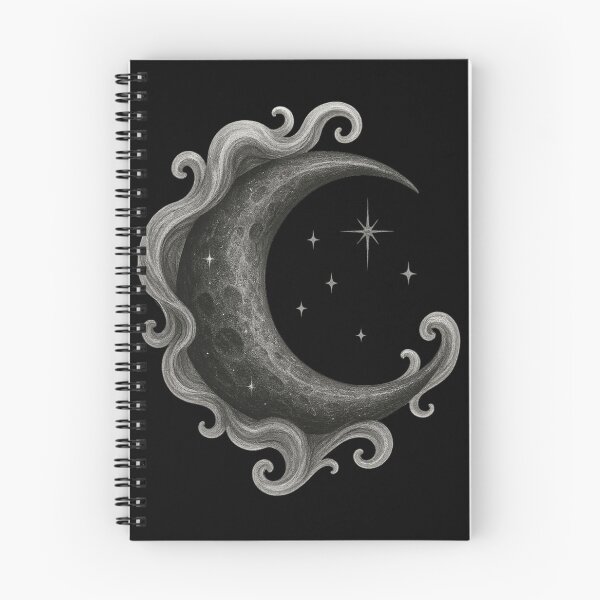 Item preview, Celestial Crescent Moon with Stars – Gothic Cosmic Aesthetic – Witchy Lunar Art designed and sold by Mouraludia.