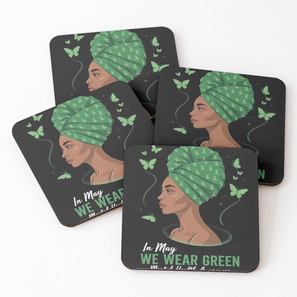Item preview, Black Women In May We Wear Green Mental Health Awareness designed and sold by Eskomeranola.