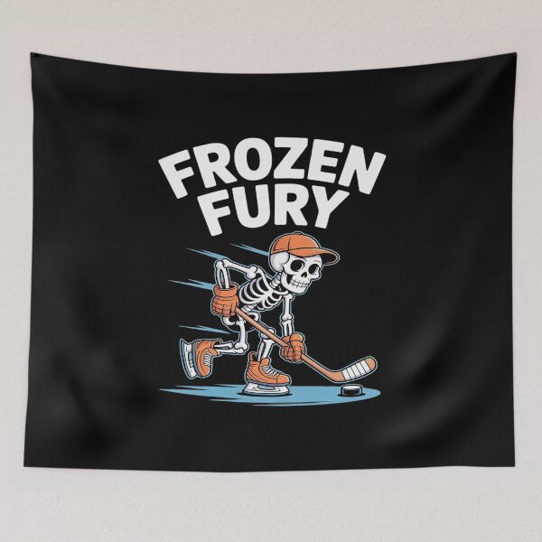 Item preview, Winter Fury Skeleton Ice Hockey Skater designed and sold by TechnicalSara.