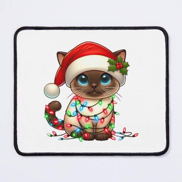 Item preview, Siamese cat Christmas designed and sold by doodIllustrate.
