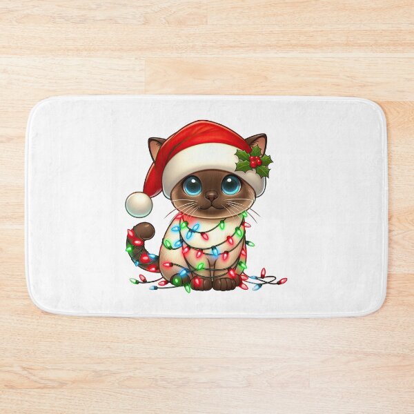 Item preview, Siamese cat Christmas designed and sold by doodIllustrate.