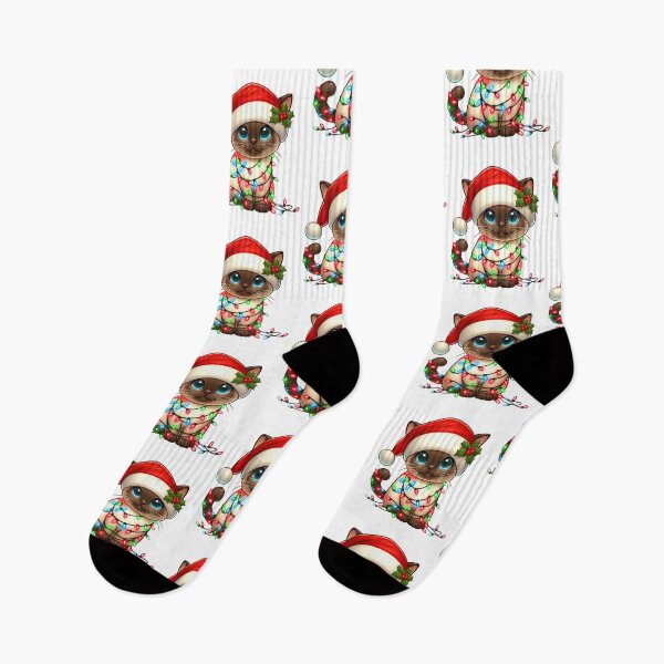 Item preview, Siamese cat Christmas designed and sold by doodIllustrate.