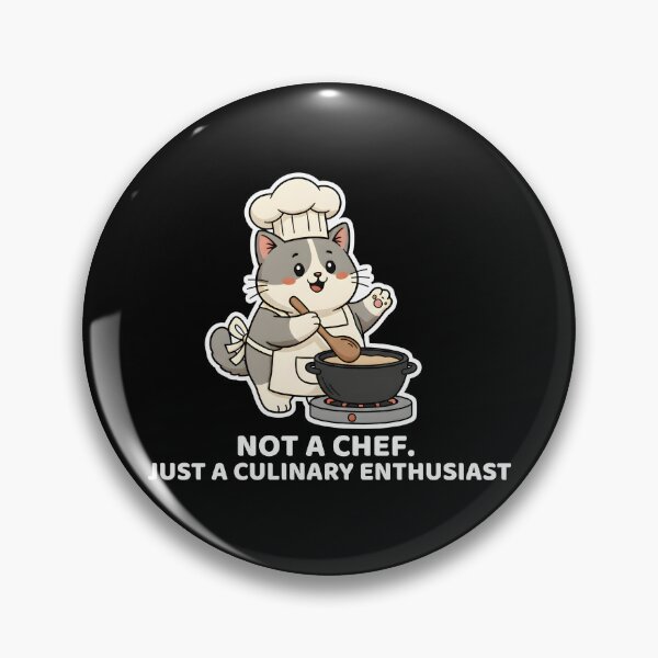 Item preview, Not a Chef, Just a Culinary Enthusiast – Funny Chef Cat Illustration designed and sold by Dino-Lune.