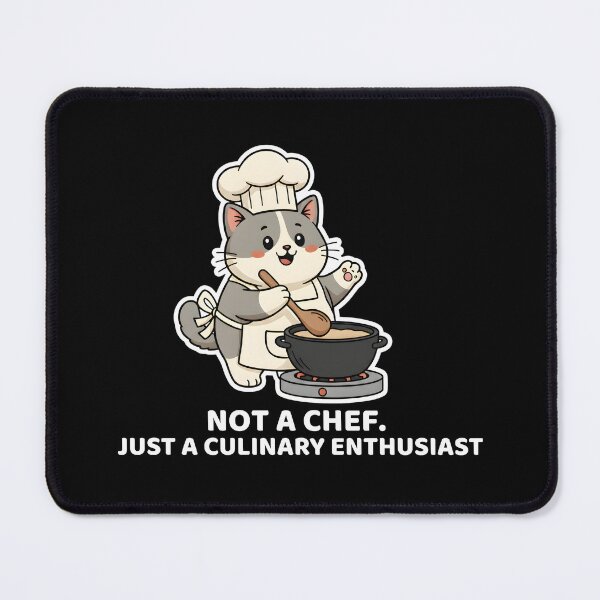 Item preview, Not a Chef, Just a Culinary Enthusiast – Funny Chef Cat Illustration designed and sold by Dino-Lune.