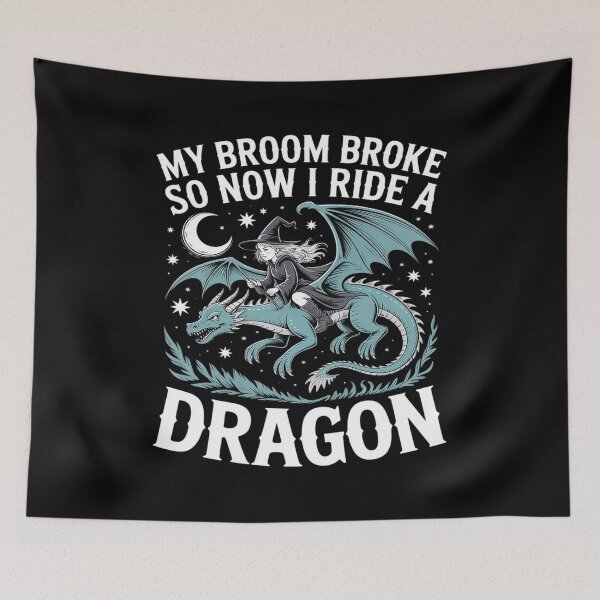 Item preview, Witch Broom Broke Ride Dragon Halloween designed and sold by TechnicalSara.