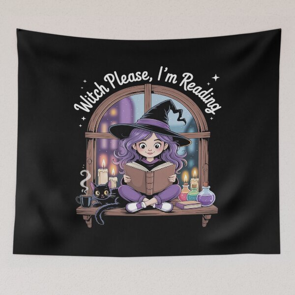 Item preview, Witch Please I'm Reading Black Cat Lover Cozy Reading designed and sold by TechnicalSara.