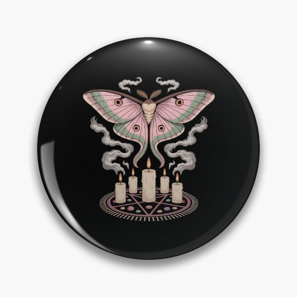 Item preview, Witchcore Ritual Circle Moth with Occult designed and sold by TechnicalSara.