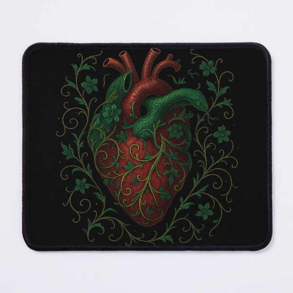Item preview, Gothic Anatomical Heart with Serpent & Vines – Dark Botanical Art – Gothic Holiday Aesthetic designed and sold by Mouraludia.