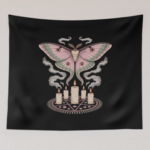 Item preview, Witchcore Ritual Circle Moth with Occult designed and sold by TechnicalSara.