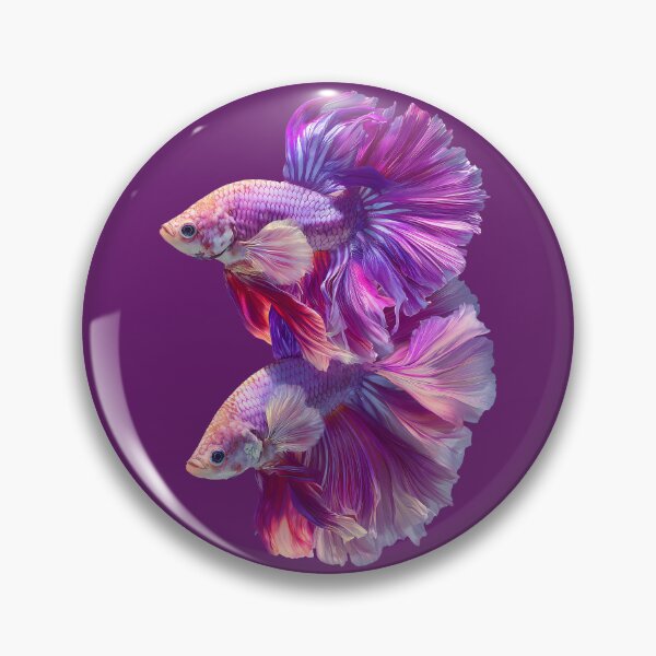 Item preview, Pastel Pink Rosetail Halfmoon Betta Siamese Fighting Fish, Pink Purple Iridescent Double‑Tail Twin Bettas designed and sold by meganohm.