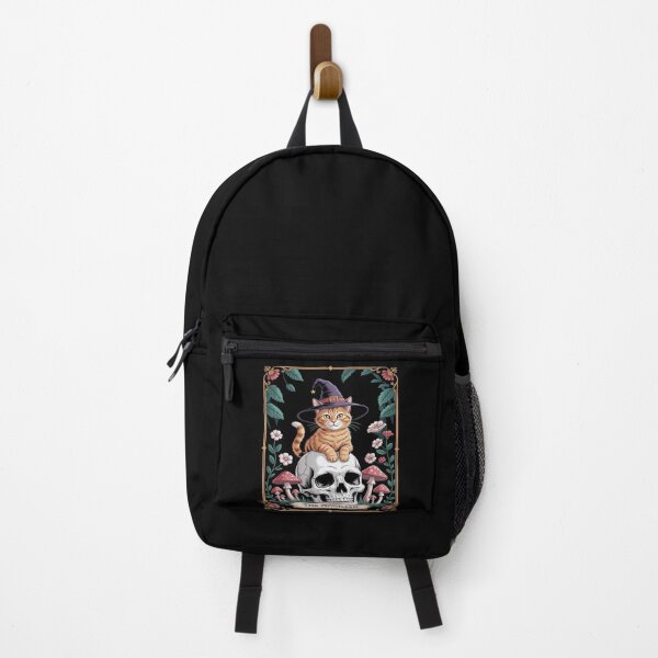 Item preview, Witchy Cute Cat Tarot Card Gothic Cottagecore Mushroom Skull designed and sold by TechnicalSara.