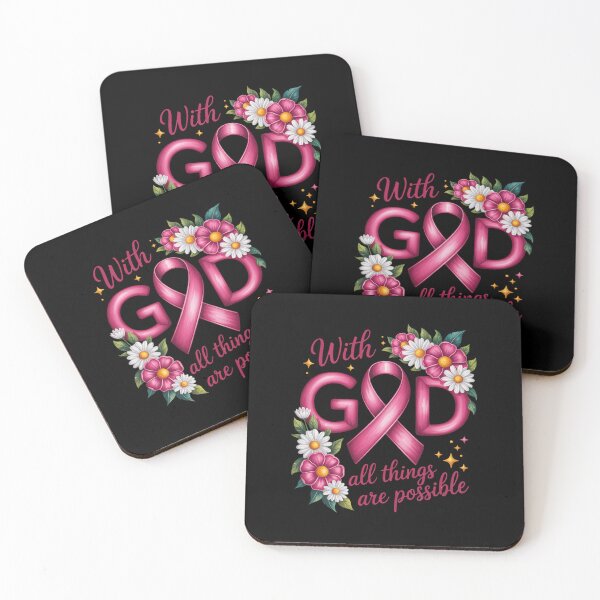 Item preview, with God All Things are Possible, Breast Cancer Pink Ribbon designed and sold by TechnicalSara.