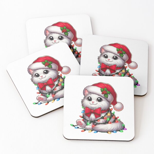 Item preview, Turkish Angora Cat Christmas designed and sold by doodIllustrate.