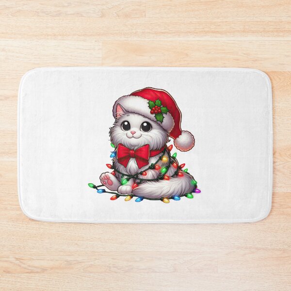 Item preview, Turkish Angora Cat Christmas designed and sold by doodIllustrate.