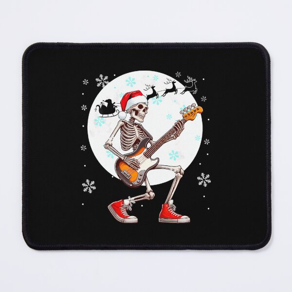 Item preview, Christmas Santa Skeletons Playing Guitar Bass Guitarist designed and sold by BeulahJoseph.