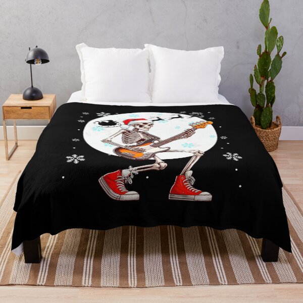 Item preview, Christmas Santa Skeletons Playing Guitar Bass Guitarist designed and sold by BeulahJoseph.