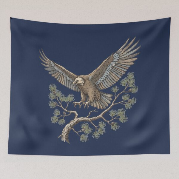 Item preview, Lammergeier Vulture Landing on Mountain Pine Tree designed and sold by BirdsnStuff.