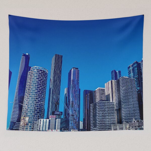 Item preview, The Blue Cityscape at Elizabeth Street - Melbourne, Victoria, Australia designed and sold by Steven Jodoin.