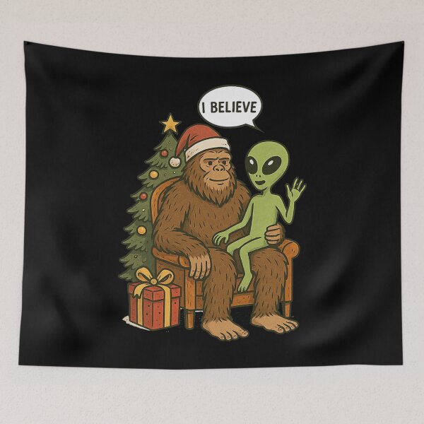 Artikelvorschau, Weihnachtsmann, Bigfoot, Alien, UFO, Paranormales, Weihnachts-Premium-Tri-Blend entworfen und verkauft von Guslyakovaagafy.
