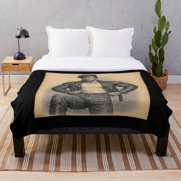 Item preview, Vintage Gay Leather Biker Charcoal Pointillism Tom of Finland Tribute Berlin German Pride Graphic Design designed and sold by ItsAKinkThing.
