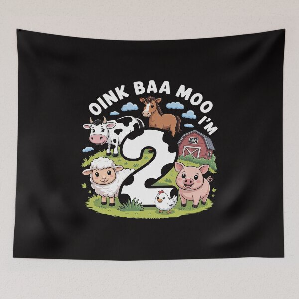 Item preview, Oink Baa Moo I'm 2 Farm Animals 2nd Birthday For Kids designed and sold by BotboutiquePre.