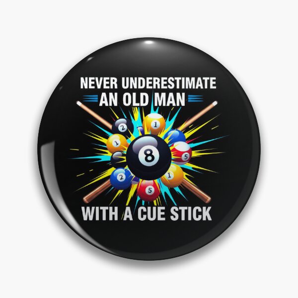 Item preview, Never Underestimate An Old Man With A Cue Stick – Vintage Billiards T-Shirt designed and sold by Teetreasure2.