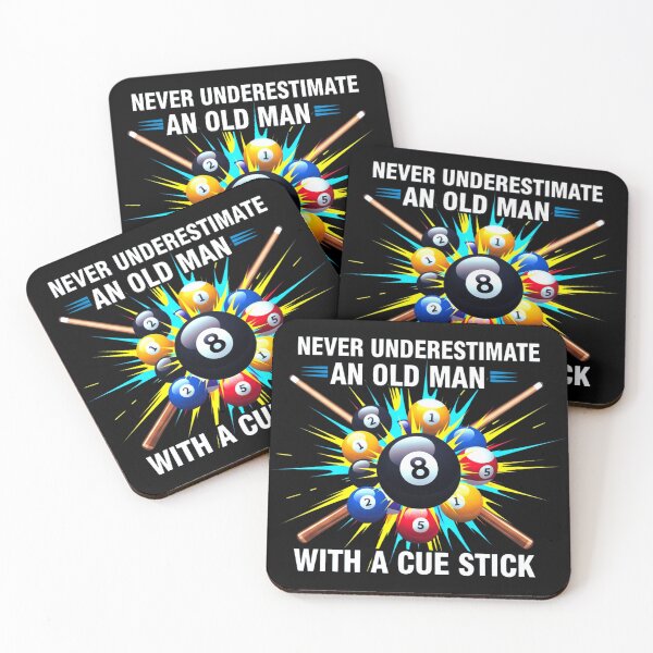 Item preview, Never Underestimate An Old Man With A Cue Stick – Vintage Billiards T-Shirt designed and sold by Teetreasure2.