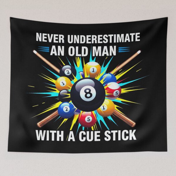 Item preview, Never Underestimate An Old Man With A Cue Stick – Vintage Billiards T-Shirt designed and sold by Teetreasure2.