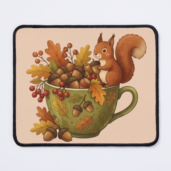 Item preview, Squirrel Acorn Teacup Shirt Cottagecore Autumn Harvest Tee designed and sold by bendypraetor0f.