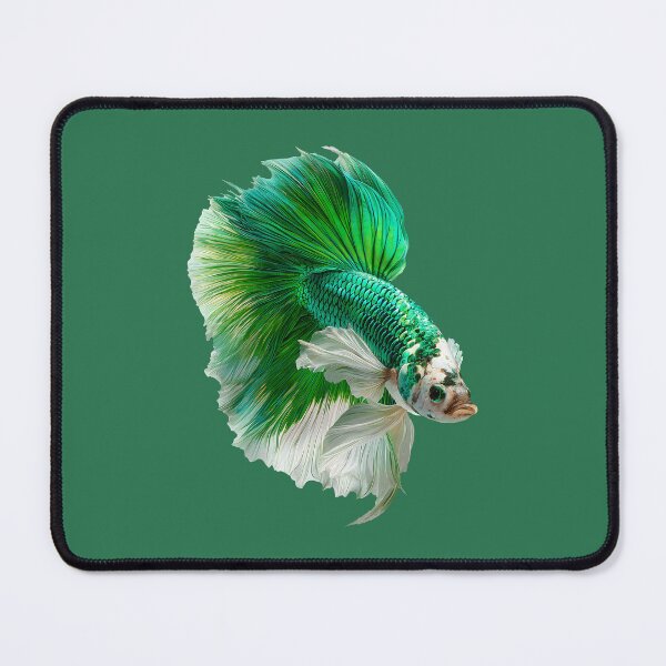Item preview, Turquoise, Green & White Betta Siamese Fighting Fish, Metallic Green Halfmoon Super Delta designed and sold by meganohm.