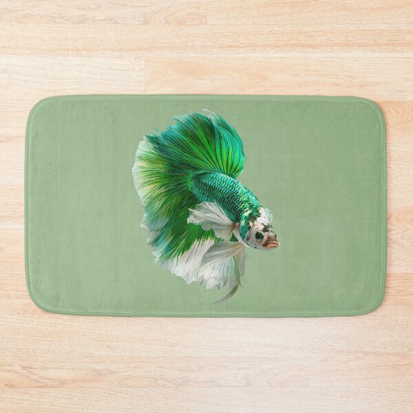 Item preview, Turquoise, Green & White Betta Siamese Fighting Fish, Metallic Green Halfmoon Super Delta designed and sold by meganohm.
