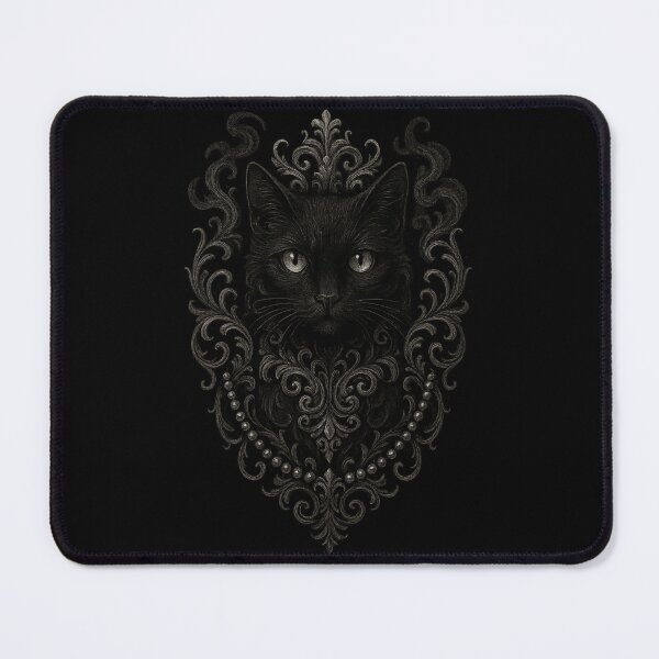 Item preview, Baroque Black Cat Portrait – Gothic Victorian Familiar Art – Dark Aesthetic Design designed and sold by Mouraludia.