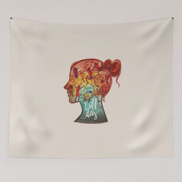 Item preview, All Day In My Head – Colorful Dancing Mind Illustration designed and sold by Cairo-Ink.
