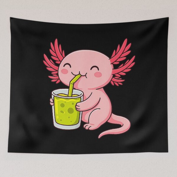 Item preview, Funny Axolotl Drinking Matcha Japanese Tea Cute Axolotl designed and sold by KarlaLeanne.