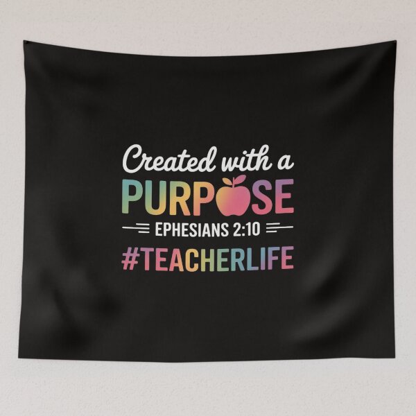 Item preview, Created With A Purpose Ephesians 2 10 Teacher Life Christian designed and sold by silladive.