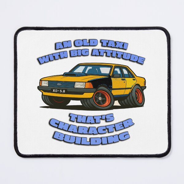 Item preview, Old Taxi With Big Attitude Funny XD Falcon Cartoon Car Art designed and sold by Michael van der Hoorn.