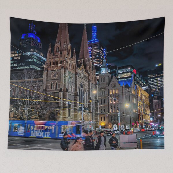 Item preview, Flinders and Swanston night time visit - Melbourne, Victoria, Australia designed and sold by Steven Jodoin.