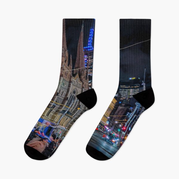 Item preview, Flinders and Swanston night time visit - Melbourne, Victoria, Australia designed and sold by Steven Jodoin.