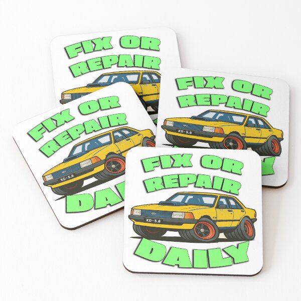 Item preview, Ford XD Fix Or Repair Daily Yellow Blaze Cartoon Art designed and sold by Michael van der Hoorn.