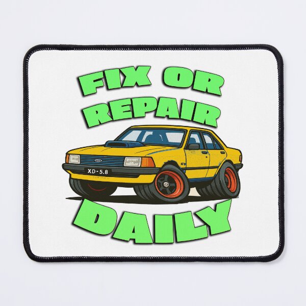 Item preview, Ford XD Fix Or Repair Daily Yellow Blaze Cartoon Art designed and sold by Michael van der Hoorn.