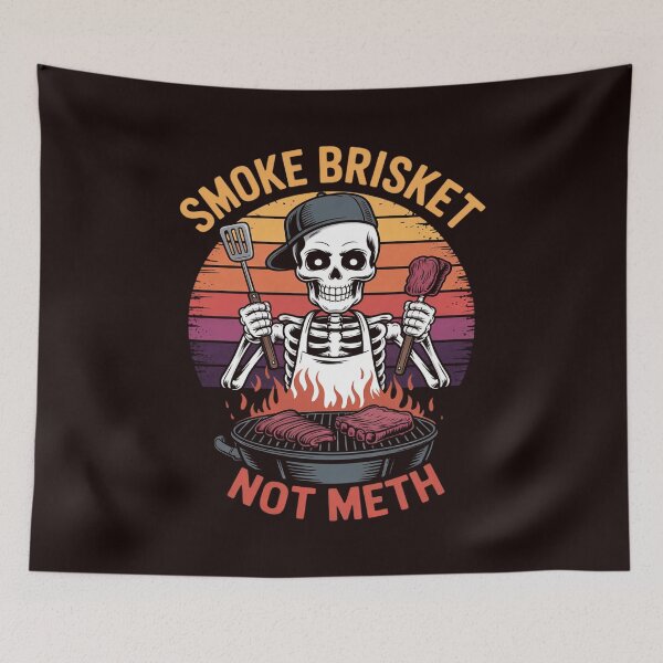 Item preview, BBQ Skeleton Smoke Brisket Not Meth Grilling Master designed and sold by hettingerchaim.